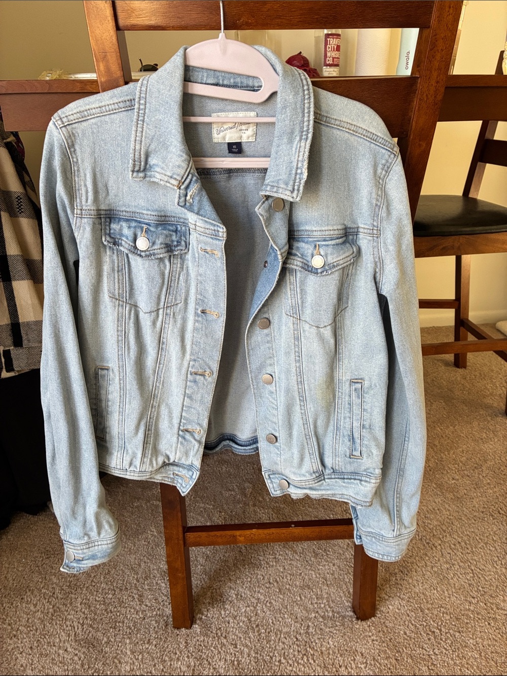 Universal Thread Light Wash Denim Jacket - Pale Blue